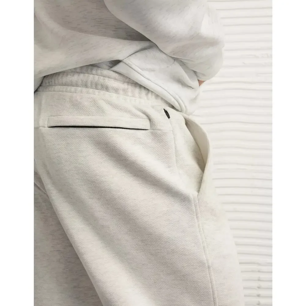 American Eagle AE 24/7 Jogger Sweatpants Mens S Heather Cream Fleece NWT